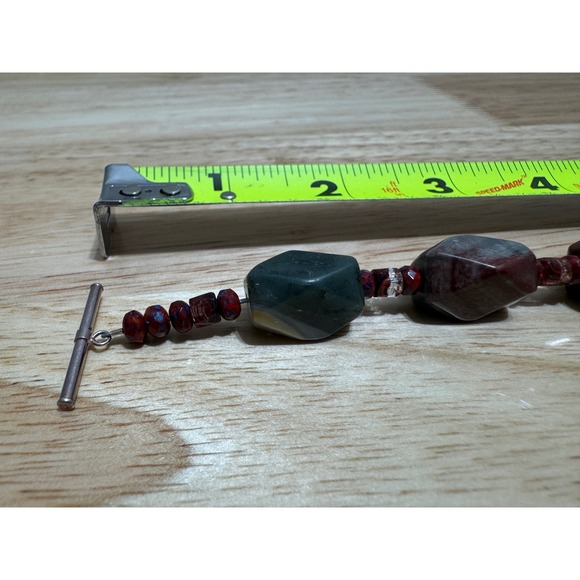 Bloodstone 20" Necklace and Earrings Jewelry Set Gemstone - Picture 12 of 16